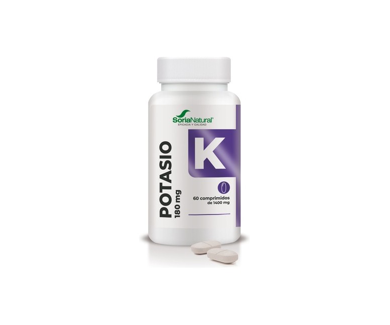 Potasio liberación sostenida 60 comprimidos de 180mg Soria Natural