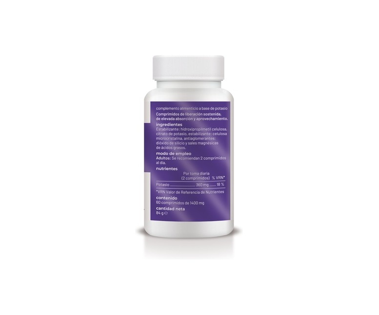 Potasio liberación sostenida 60 comprimidos de 180mg Soria Natural