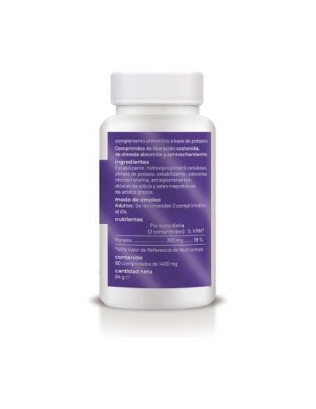 Potasio liberación sostenida 60 comprimidos de 180mg Soria Natural