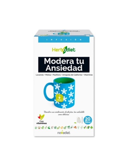 Herbodiet infusión modera tu ansiedad 20 bolsitas infusoras de 1.5g Nova Diet