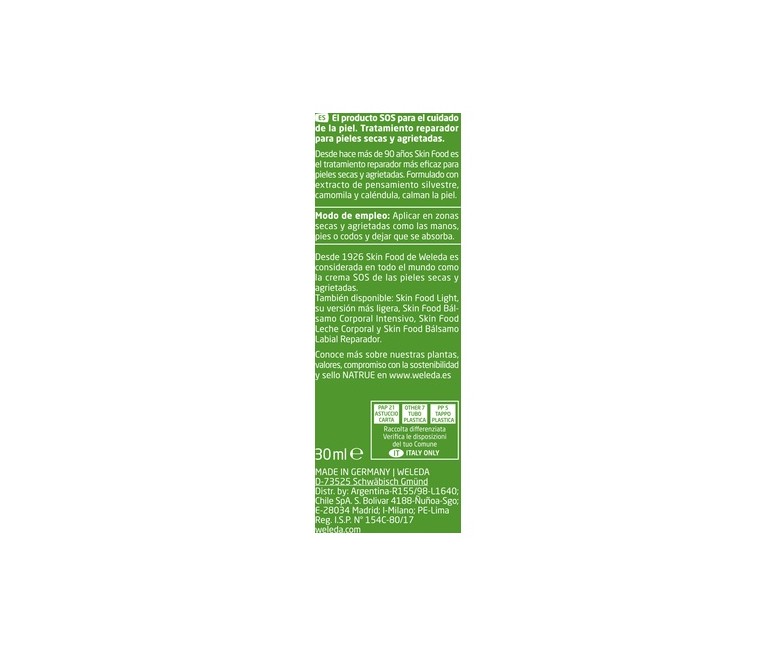 Skin Food crema reparadora cara y cuerpo 30 ml Weleda