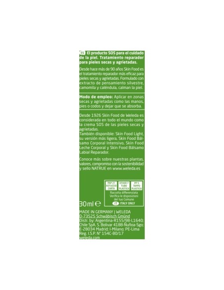 Skin Food crema reparadora cara y cuerpo 30 ml Weleda