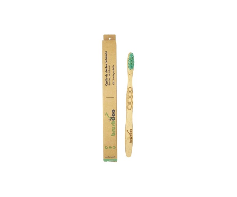 Cepillo individual caja kraft - Adulto Medio Esmeralda 1 unidad Brushboo