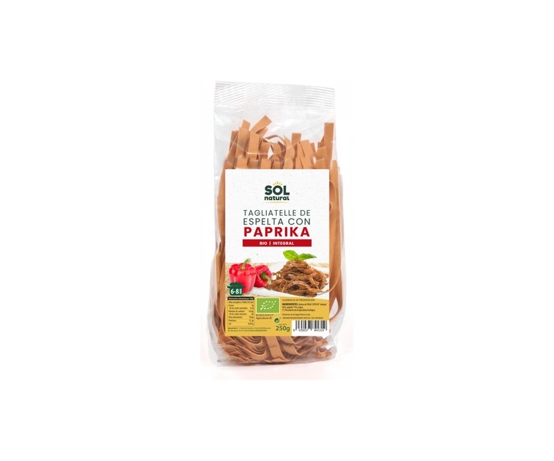 Tagliatelle de espelta integral con paprika Bio 250 g (Espelta) Sol Natural