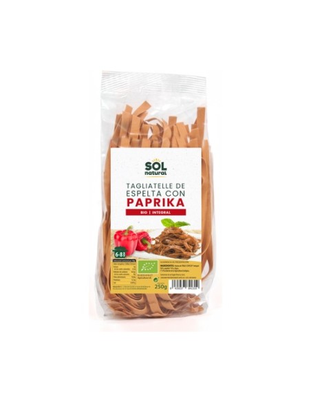 Tagliatelle de espelta integral con paprika Bio 250 g (Espelta) Sol Natural
