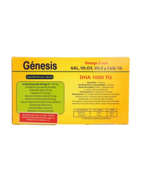Genesis Dha Tg 1000 Omega 3 60 cápsulas Zeus
