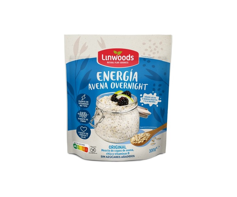 Avena overnight energía original 300 g de polvo Linwoods