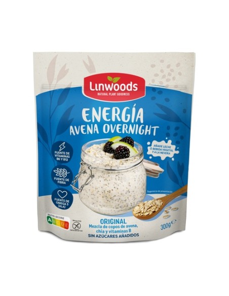 Avena overnight energía original 300 g de polvo Linwoods