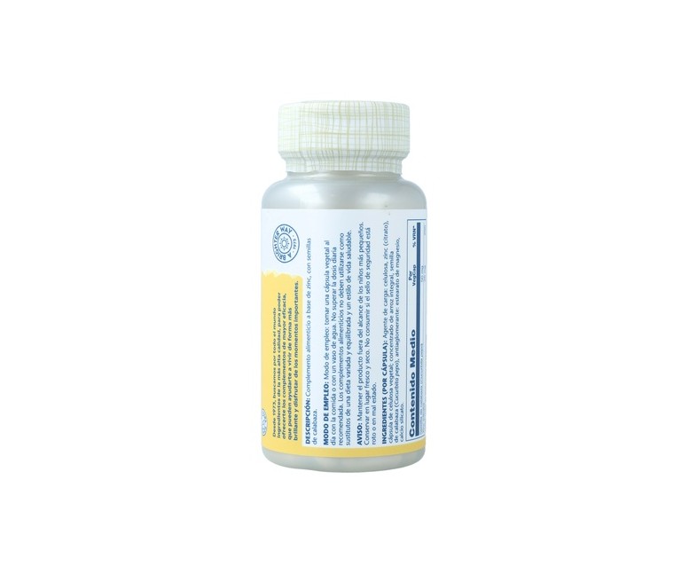 Citrato de zinc 60 cápsulas vegetales de 50mg Solaray