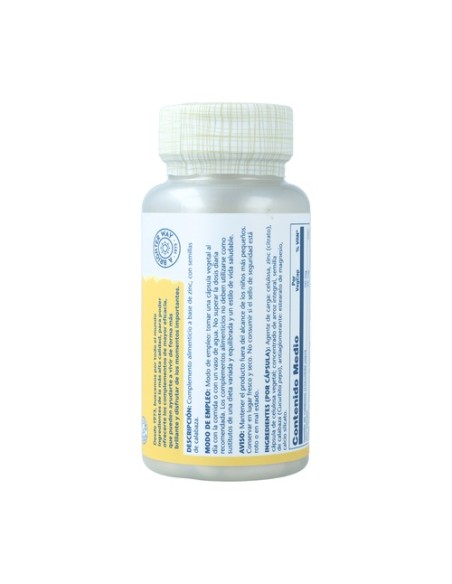 Citrato de zinc 60 cápsulas vegetales de 50mg Solaray