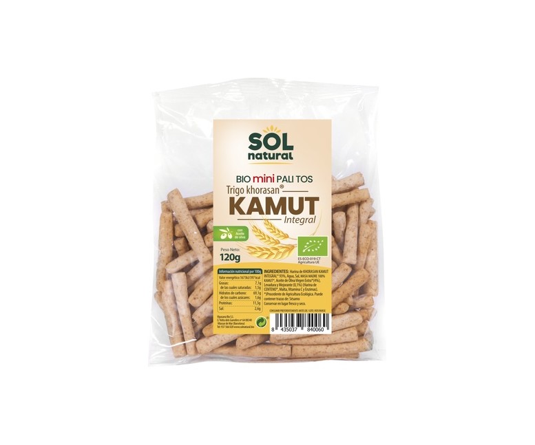 Mini palitos de kamut integral Bio 120 g Sol Natural