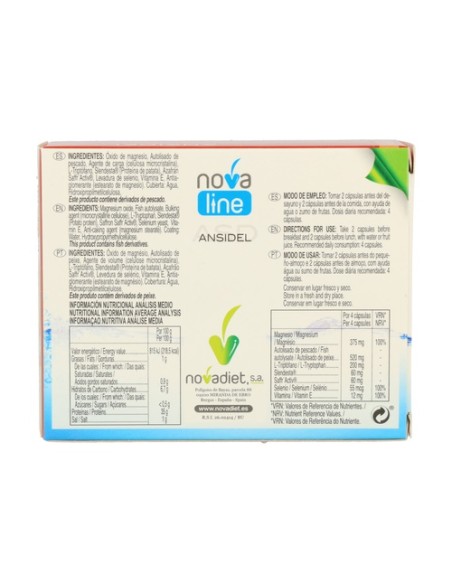 Ansidel 60 cápsulas Nova Diet