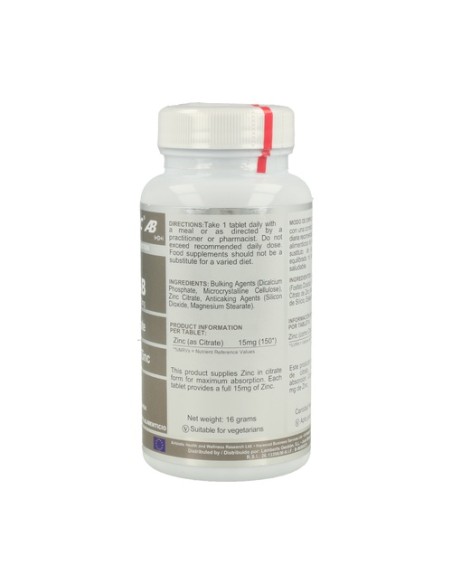 Zinc AB (como citrato) 60 comprimidos de 15mg Airbiotic