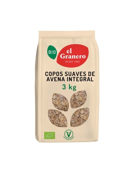 Copos suaves de avena integral Bio 3 kg El Granero Integral
