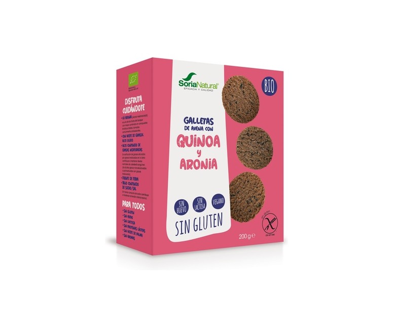 Galletas de avena con quinoa-aronia Bio 200 g (Avena) Soria Natural