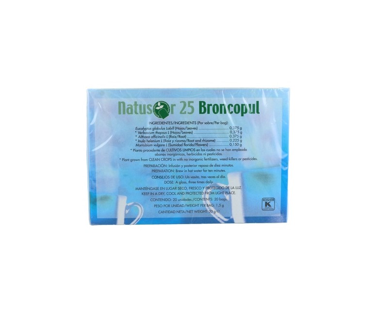 Natusor 25 Infusión Broncopul 20 bolsitas infusoras Soria Natural