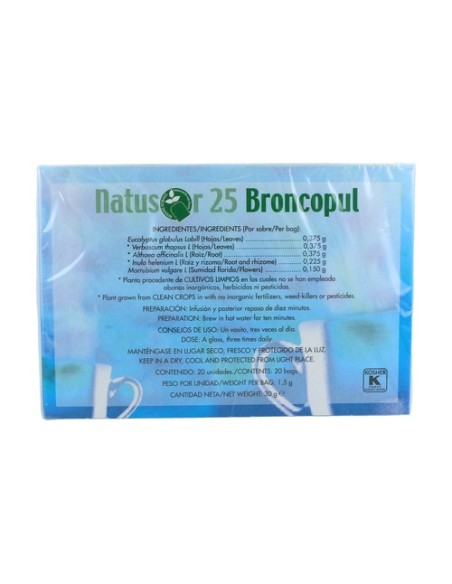 Natusor 25 Infusión Broncopul 20 bolsitas infusoras Soria Natural