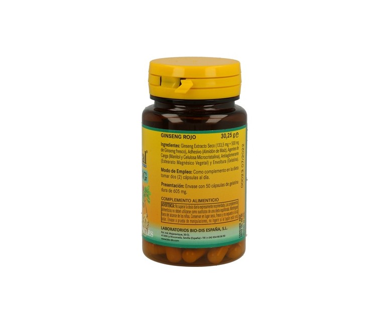 Ginseng Rojo (Ext. seco) 50 cápsulas de 500mg Nature essential
