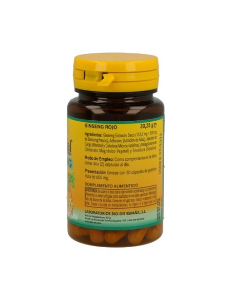 Ginseng Rojo (Ext. seco) 50 cápsulas de 500mg Nature essential