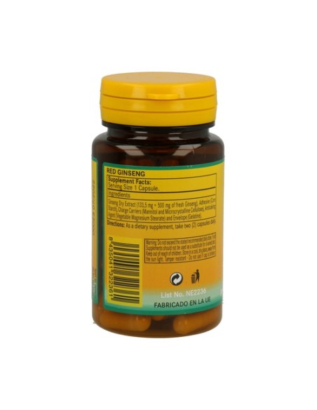 Ginseng Rojo (Ext. seco) 50 cápsulas de 500mg Nature essential