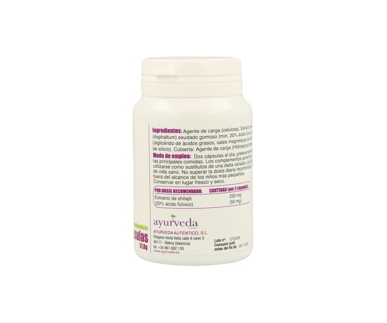 Shilajit 60 cápsulas Ayurveda