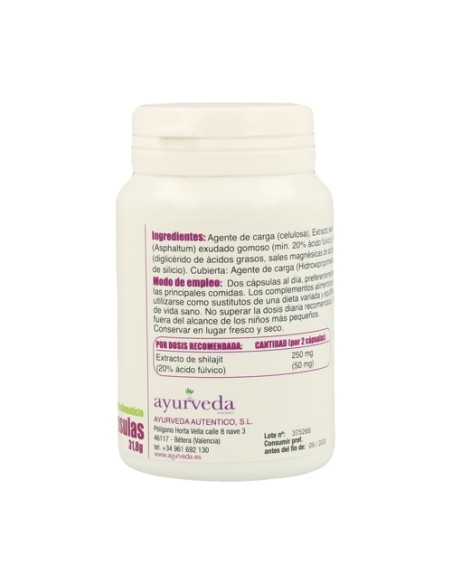 Shilajit 60 cápsulas Ayurveda