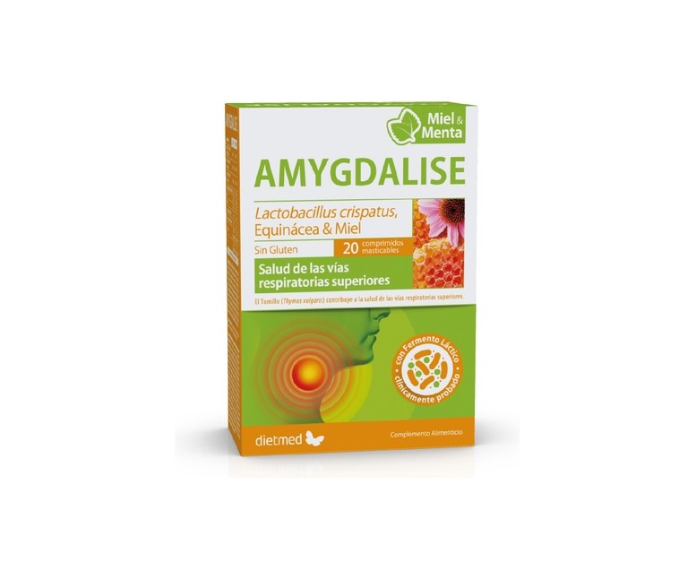 Amygdalise menta vías respiratorias 20 comprimidos masticables Dietmed
