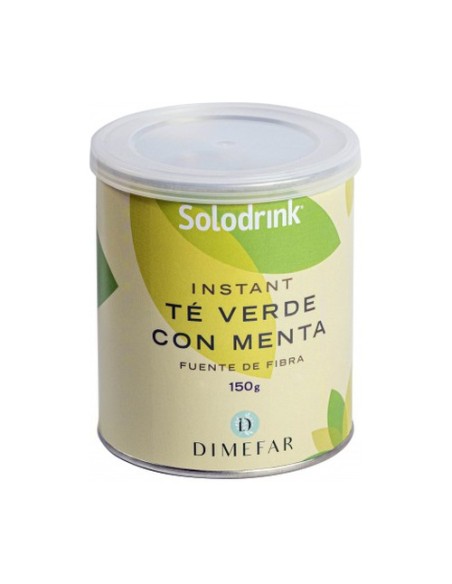 Solodrink Té Verde, Fibra, Menta Bote 150 g de polvo Dimefar
