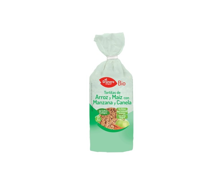Pack Tortitas de Arroz y Maíz con Manzana y Canela Bio 12 unidades de 127 g El Granero Integral