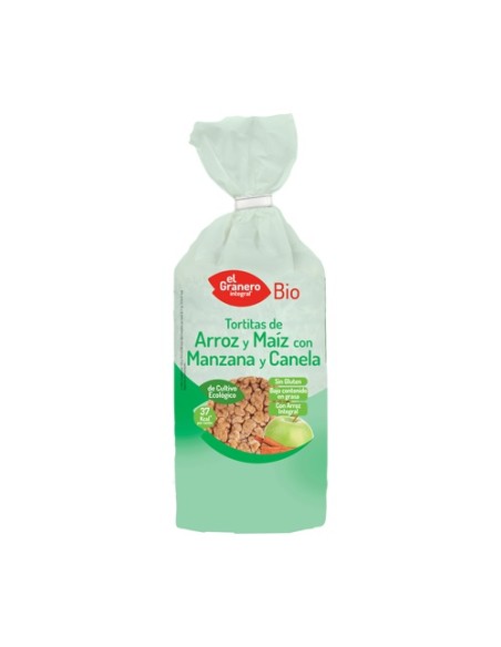 Pack Tortitas de Arroz y Maíz con Manzana y Canela Bio 12 unidades de 127 g El Granero Integral