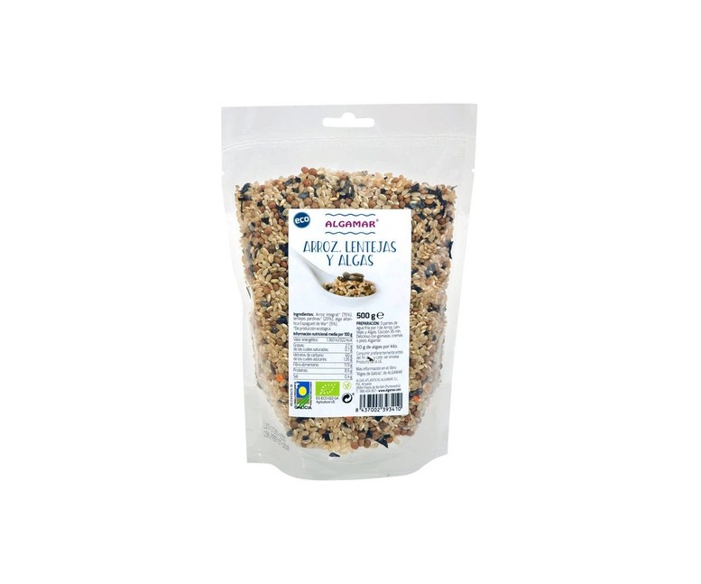 Arroz Con Lentejas Y Algas 500 g Algamar