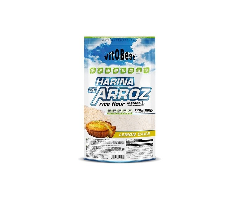 Harina de arroz tarta de limón 1 kg de polvo (Limón) VIT.O.BEST