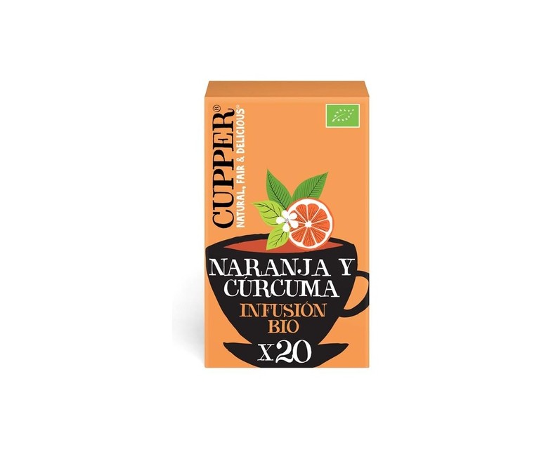 Infusión naranja y cúrcuma Bio 20 bolsitas infusoras Cupper