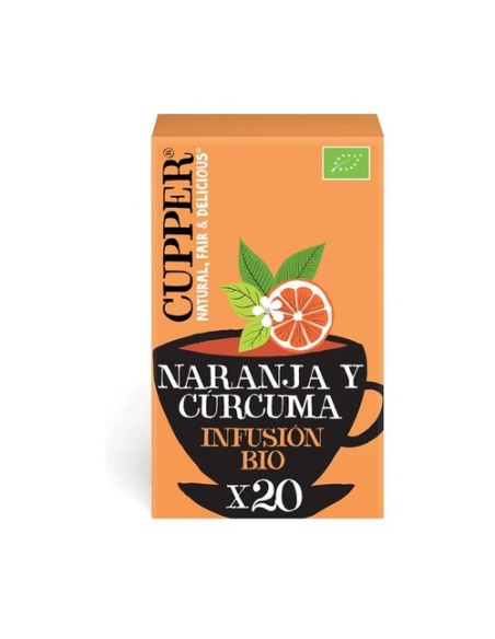 Infusión naranja y cúrcuma Bio 20 bolsitas infusoras Cupper
