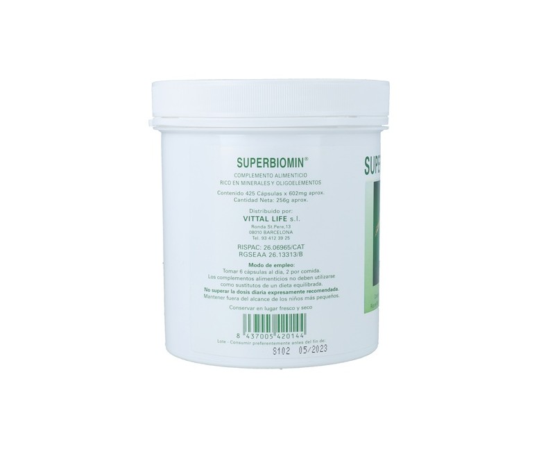 Superbiomin 425 cápsulas de 602mg Biomin
