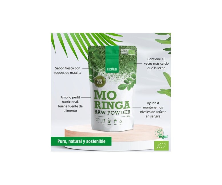 Moringa en polvo bio 200 g Purasana