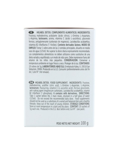 Higabol Detox 20 sobres de 5g Abad