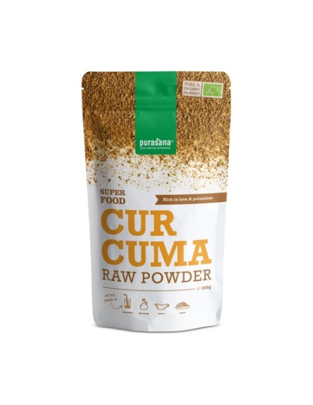 Cúrcuma en polvo vegana bio 200 g de polvo Purasana