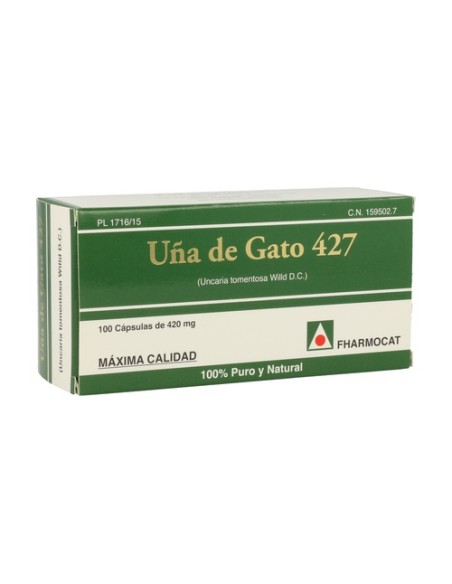 Uña de Gato 427 100 cápsulas de 420mg Fharmocat