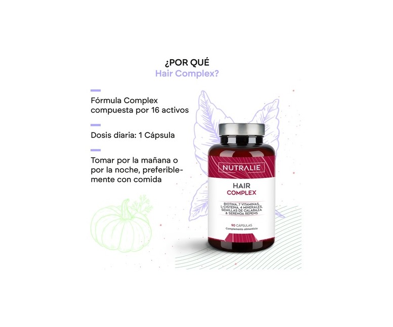 Hair complex vitaminas para el cabello 90 cápsulas Nutralie