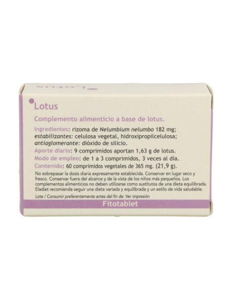 Lotus 60 comprimidos de 365mg Eladiet
