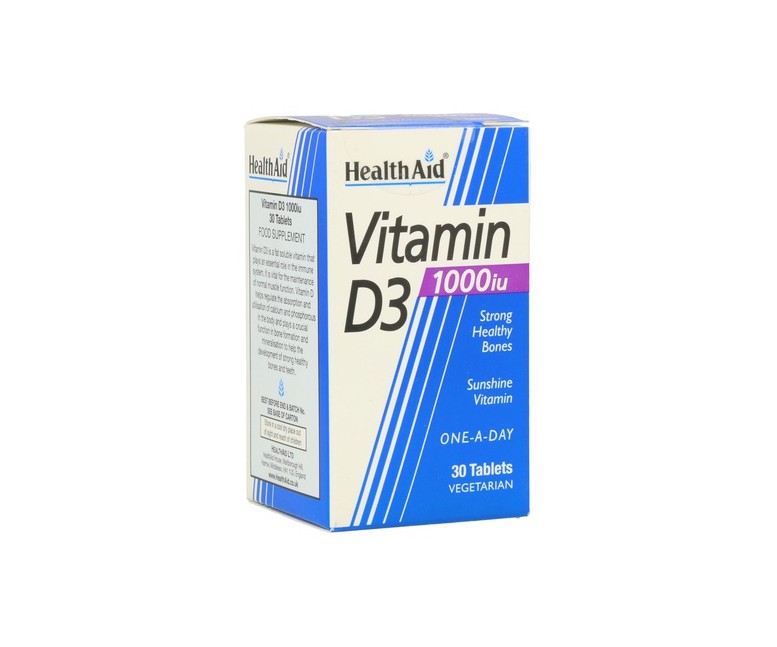 Vitamina D3 1000 iu 30 comprimidos Health aid