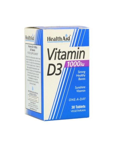 Vitamina D3 1000 iu 30 comprimidos Health aid