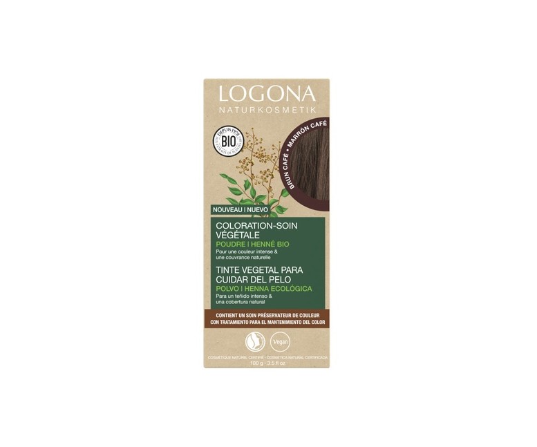 Tinte colorante vegetal castaño café (Coffe Brown) 100 g Logona