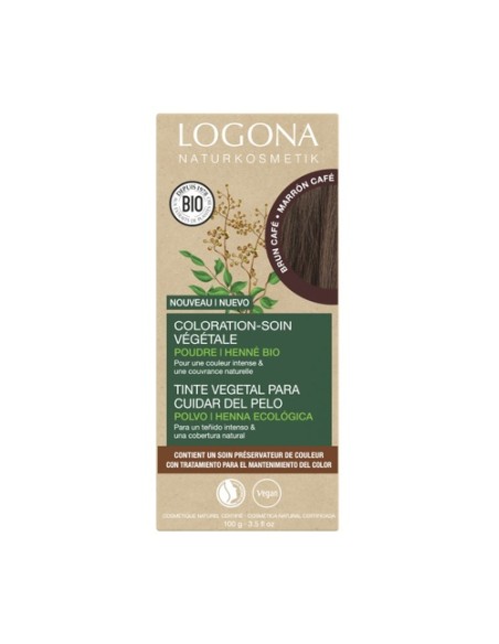 Tinte colorante vegetal castaño café (Coffe Brown) 100 g Logona