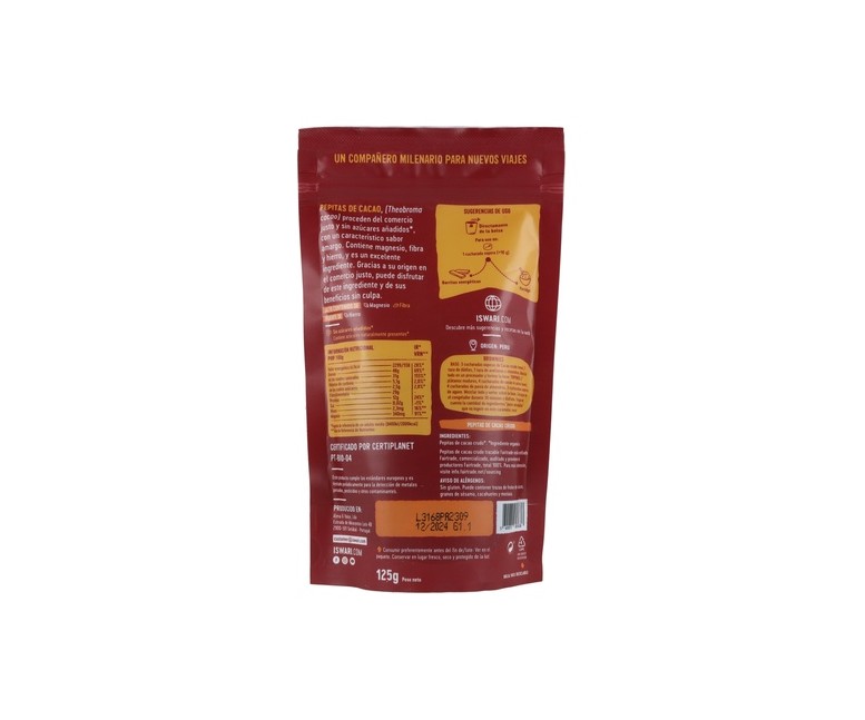 Pepitas de Cacao Bio 125 g Iswari