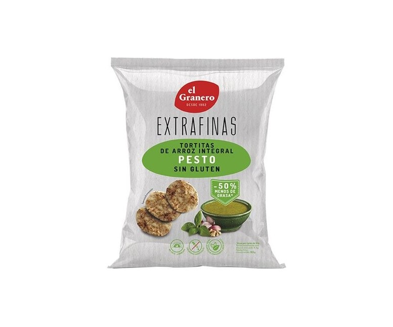 Extrafinas tortitas de arroz integral pesto sin gluten 60 g El Granero Integral