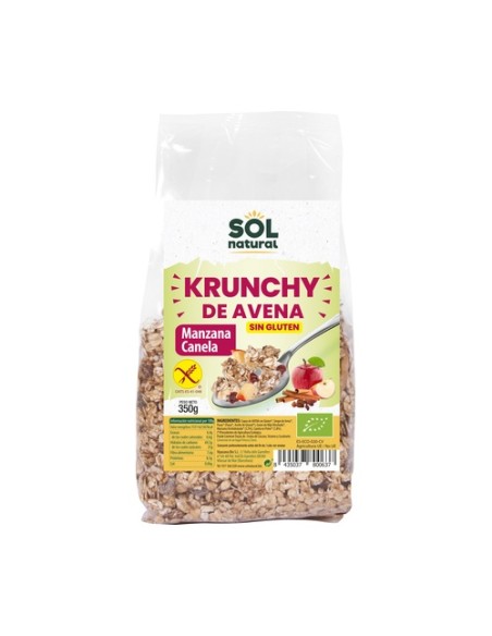 Muesli krunchy de avena sin gluten con manzana y canela Bio 350 g Sol Natural