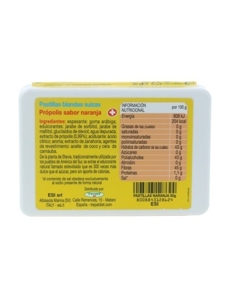 Propolaid Pastillas Blandas de Própolis Sabor Naranja 50 g (Naranja) ESI