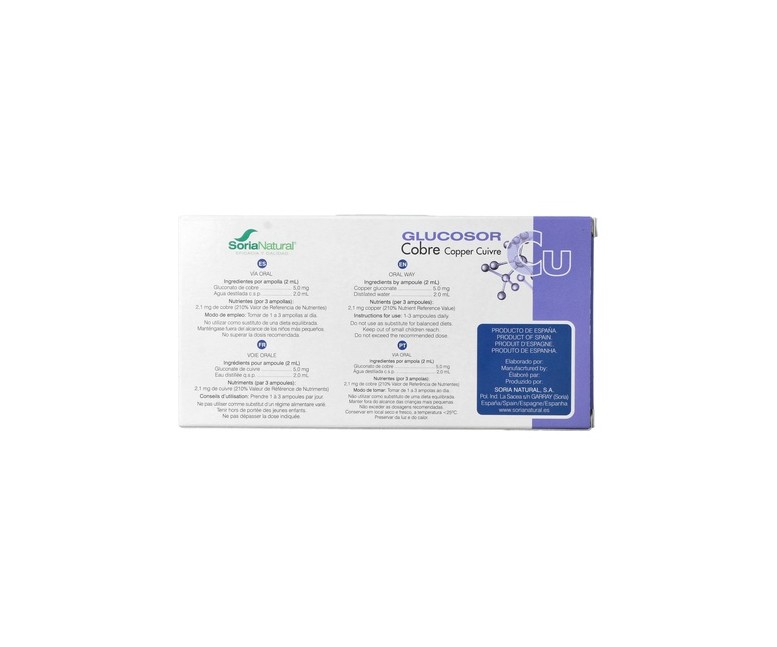 Glucosor Cobre 28 viales Soria Natural